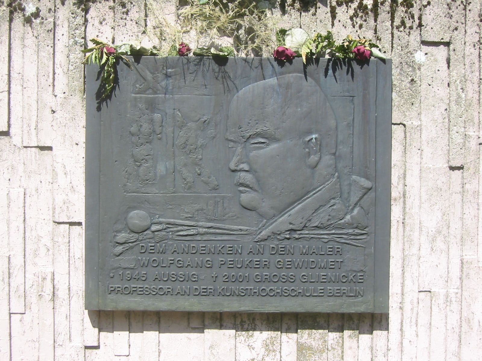 Memorial plaque for Wolfgang Peuker at Gatow Landscape Cemetery